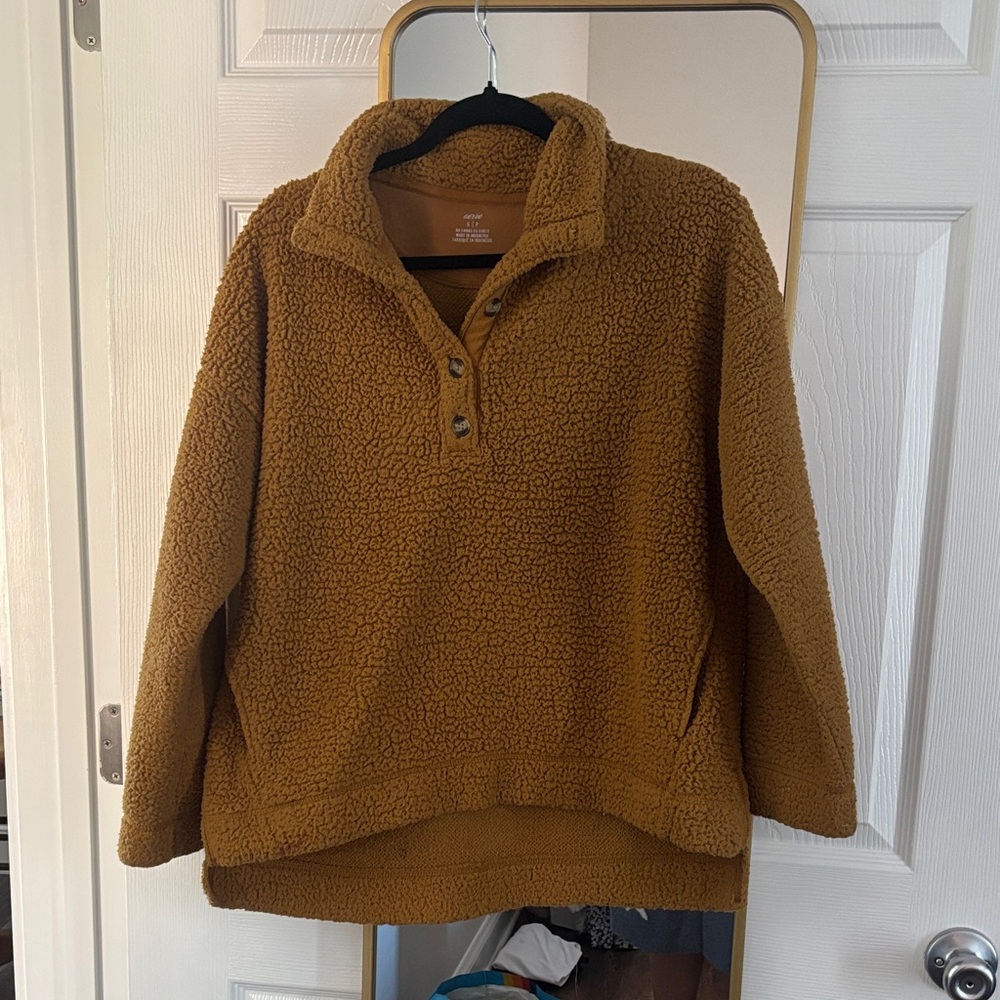 Aerie Tan Sherpa Pullover